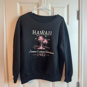 SHEIN Black and Pink Hawaii Graphic Sweater